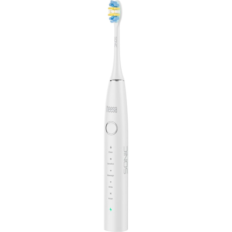 Teesa Soniczna szczoteczka do zębów TEESA SONIC 2 biała, 5 trybów pracy, etui podróżne , USB typ C