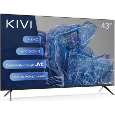 Kivi Telewizor Kivi 43', UHD, Android TV 11, Black, 3840x2160, 60 Hz, Sound by JVC, 2x12W, 53 kWh/1000h , BT5.1, HDMI ports 4, 24 months