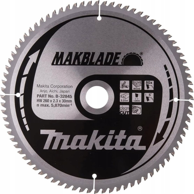 Makita MAKITA CIRCULAR SAW 260x30x80z MAKBLADE WOOD