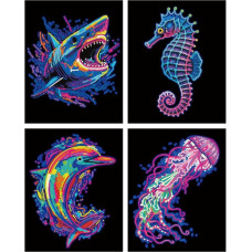 Diamond Dotz ADULTS FLOCKED NEON SEA LIFE