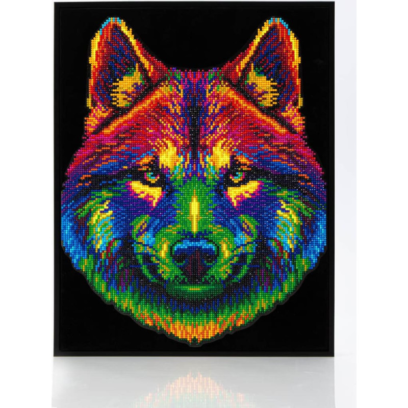 Diamond Dotz ADULTS FLOCKED NEON WOLF