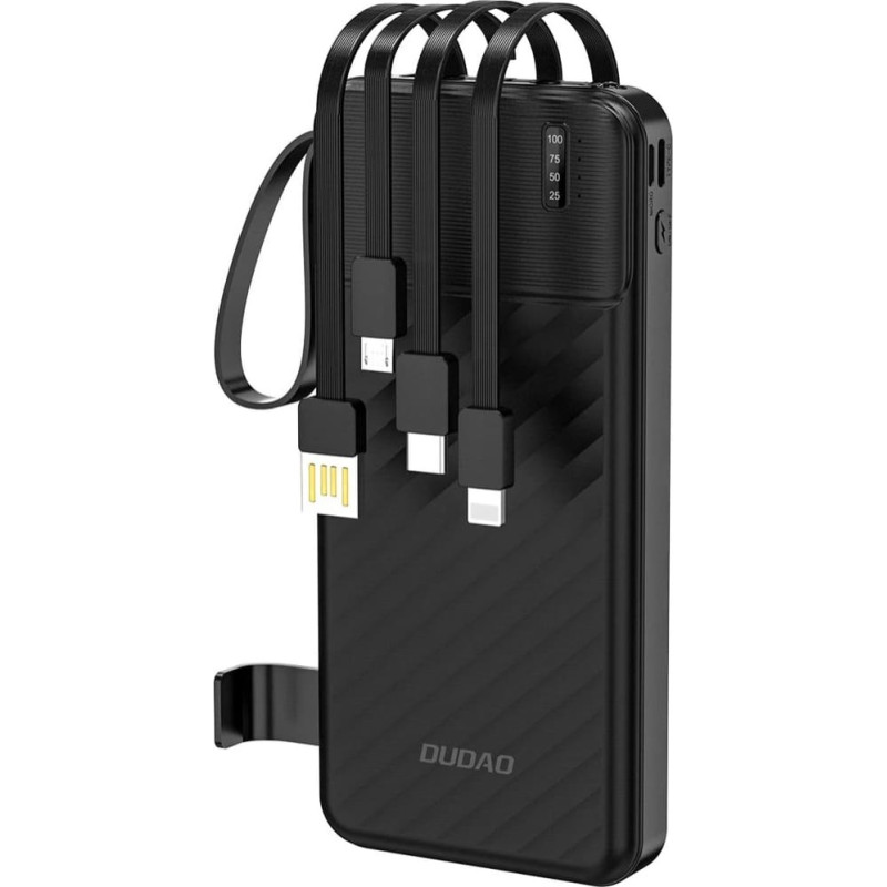 Dudao Powerbank Dudao K13 10000mAh z wbudowanym kablem - czarny