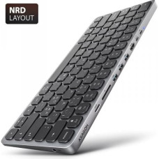 Axagon Klawiatura HMC-KB-NRD USB-C 5Gbps z wieloportowy hub 9in1, SD/microSD, 3x USB-A, HDMI 4K/60Hz, PD 100W, Audio, Nordic layout, 60cm USB-C kabel