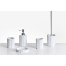 Beliani Zestaw akcesoriów łazienkowych 5 elementów CAMANA Biały