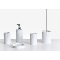 Beliani Zestaw akcesoriów łazienkowych 5 elementów SEPAHUA Biały