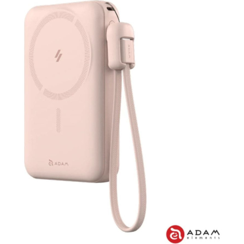 Adam Elements Vionta C2 Pro - magnetyczny powerbank bezprzewodowy do iPhone/Apple Watch 10000 mAh różowy