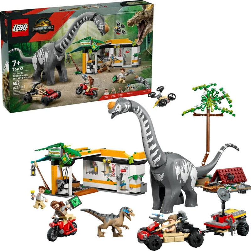 Lego Bricks Jurassic World 76973 Raptor & Titanosaurus Tracking Mission