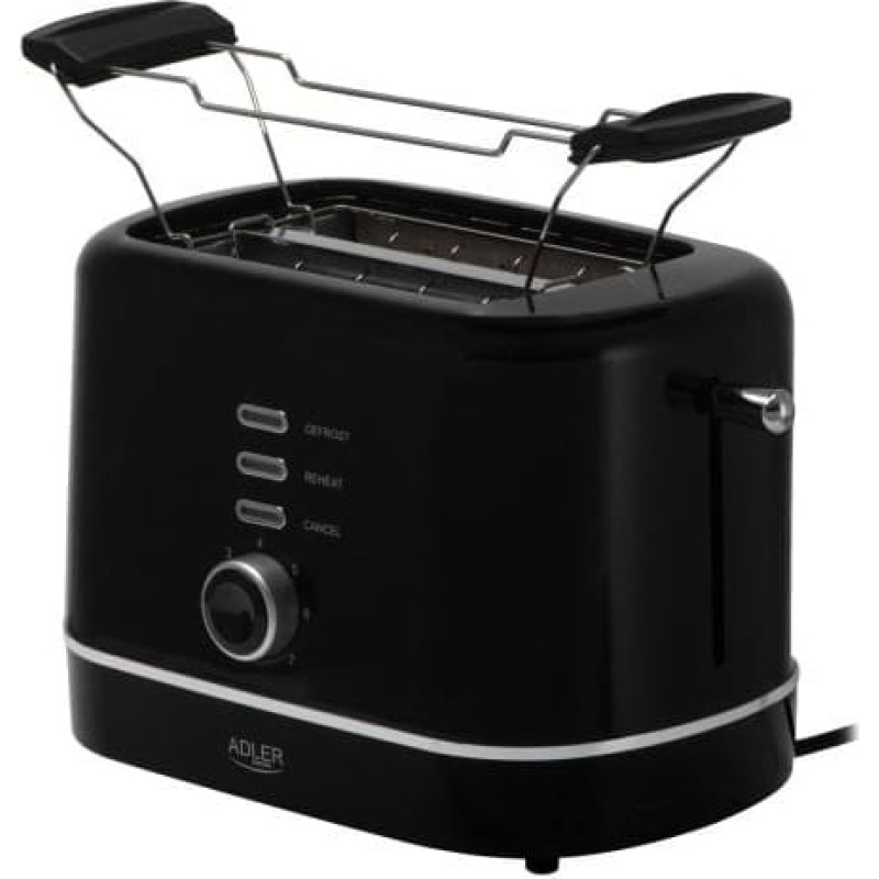 Adler Toster z rusztem do bułek | 7 poziomów opiekania | Funkcja rozmrażania i podgrzewania
