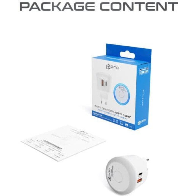 Noname Prio fast charger night light type c 20W+QC 3.0 18W AKS_18388 (4251488663058)