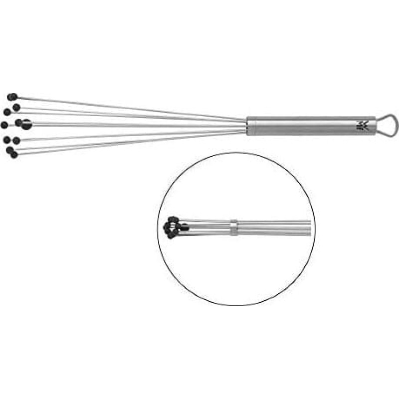 WMF Pierścień redukcyjny mieszania WMF Profi Plus 32 cm, silikonowe kulki trzepaczki, częściowo matowa stal nierdzewna Cromargan, żaroodporny silikon, trzepaczka, trzepaczka