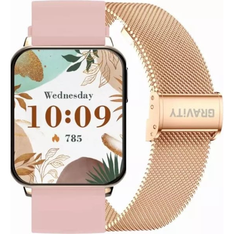 Gravity Smartwatch Gravity Smartwatch Różowe Złoto Czarny 2 Paski GT26-3