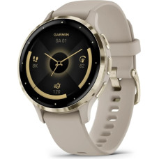Garmin Venu 3S 3,05 cm (1,2 collas) AMOLED 41 mm Digitāls 390 x 390 pikseļi Skārienekrāns Zelta, pelēks Wi-Fi GPS (satelīts)