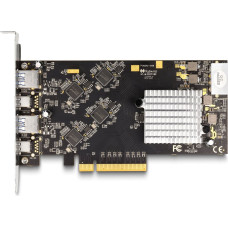 Delock Karta dźwiękowa Delock Karta PCI Express x8 z 2 x USB 20 Gbps USB Type-C żeńska i 2 x USB 10 Gbps Typ-A żeńska - Quad Channel
