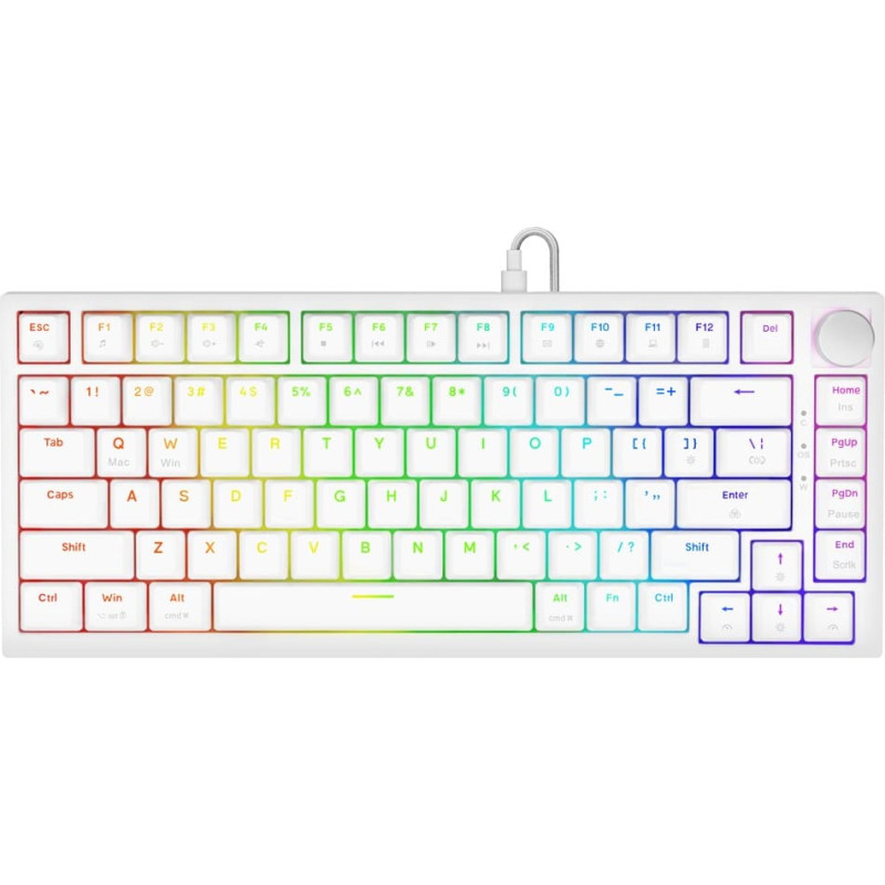 Savio ASTRAL WHITE JADE spēļu tastatūra USB QWERTY ASV starptautiskā