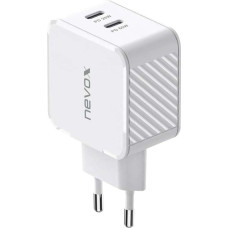 Nevox 65W Dual USB-C PD Ladegerät GaN weiß