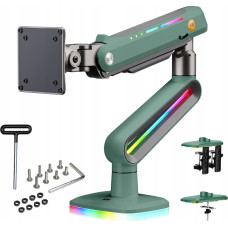 Blow F6-XK Moss Green Podświetlenie RGB Gamingowy mocny uchwyt biurkowy do dużych monitorów 32-60 cali