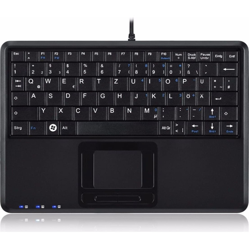 Perixx Klawiatura Perixx Perixx PERIBOARD-510 H PLUS UK, mini USB keyboard, touchpad, hub, black