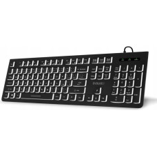 Evolveo Klawiatura Evolveo EVOLVEO Klawiatura K1010 Cicha Przewodowa USB Podświetlenie CZ+SK Czarny