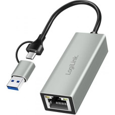 Logilink USB-C to gigabit etherne t adapter with 2in1 USB