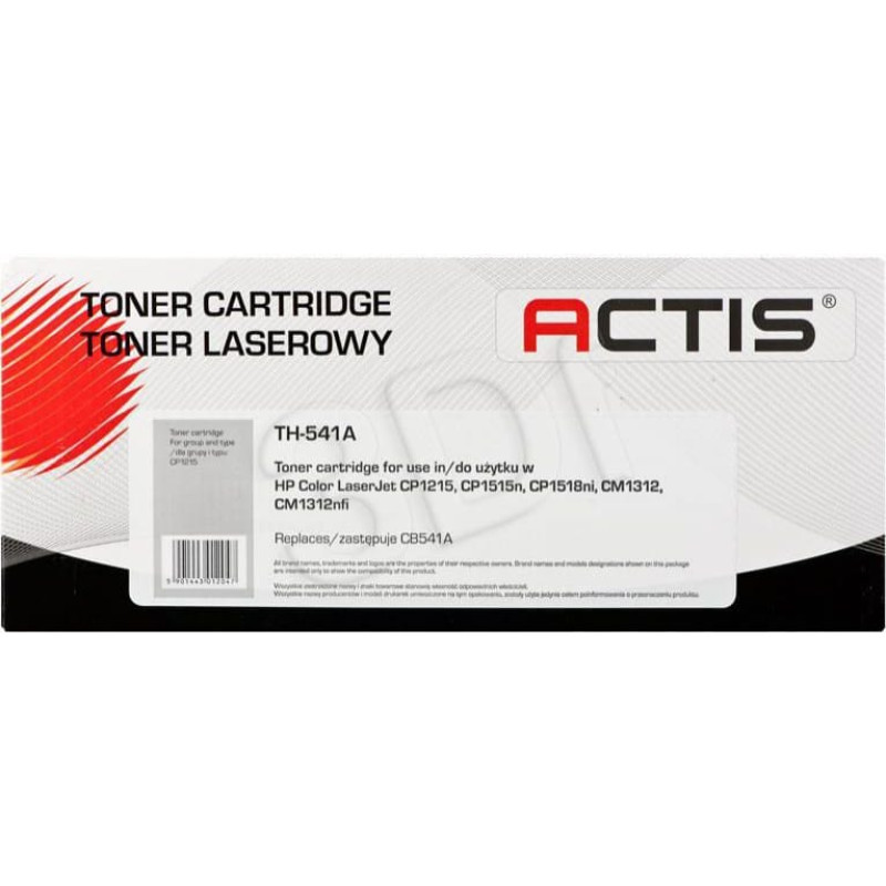 Actis TH-541A toner for HP printer; HP 125A CB541A, Canon CRG-716C replacement; Standard; 1500 pages; cyan