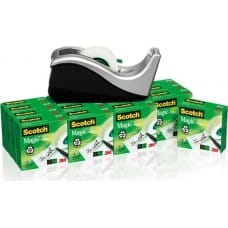 3M Taśma samoprzylepna Scotch 19mmX33m krystaliczna 16szt+podajnik C60 8-1933R16C60