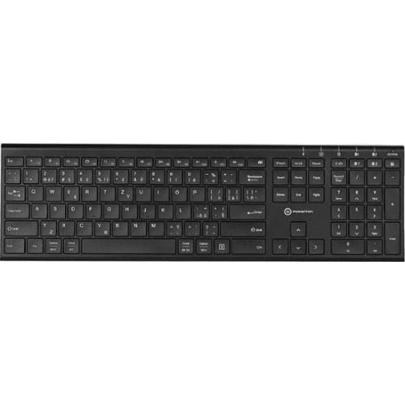 Powerton Klawiatura Powerton UltraSlim Bezprzewodowa Czarna CZ + SK (WPKBUS-B CZSK)