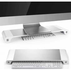 Alogy Alogy Podstawka stojak pod monitor laptopa z HUB 4x USB Srebrna uniwersalny