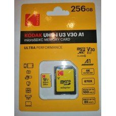 Kodak Karta Kodak Karta Kodak Microsdxc Micro Sdxc Microsd 256gb Uhs-i U3 V30 A1 + Adapter