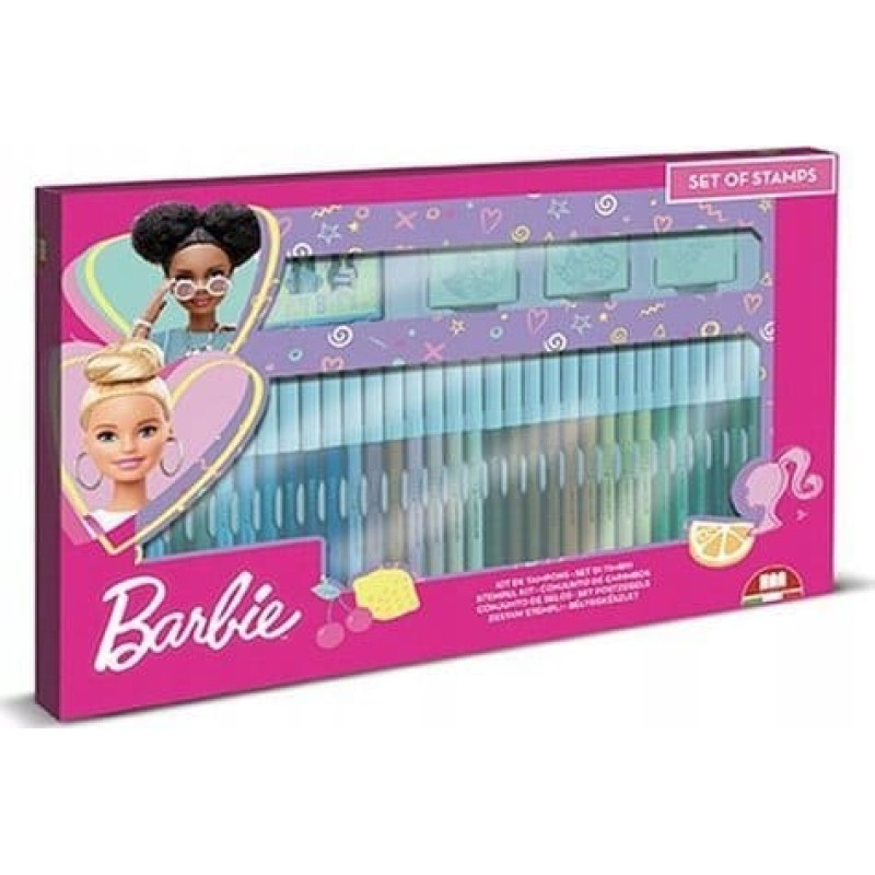 Multiprint MULTIPRINT BARBIE PIECZĄTKI I PISAKI (36) DO KOLOROWANIA