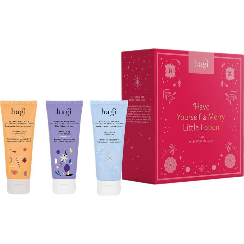 Hagi Have Yourself a Merry Little Lotion zestaw naturalnych balsamów do ciała 3x75ml