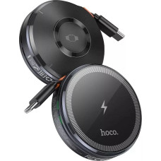 Hoco Ładowarka Indukcyjna Z Chowanym Kablem Typ C Kompatybilna Z MagSafe I Apple Watch 15W CQ18 Szara
