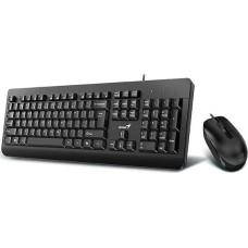 Genius KM-160 COPILOT, zestaw klawiatura z optyczną myszką, CZ/SK, klasyczna, wodoodporny rodzaj przewodowa (USB), czarna