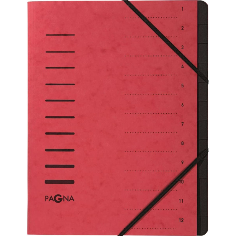 Pagna Teczka 12 Fächer 1-12 rot