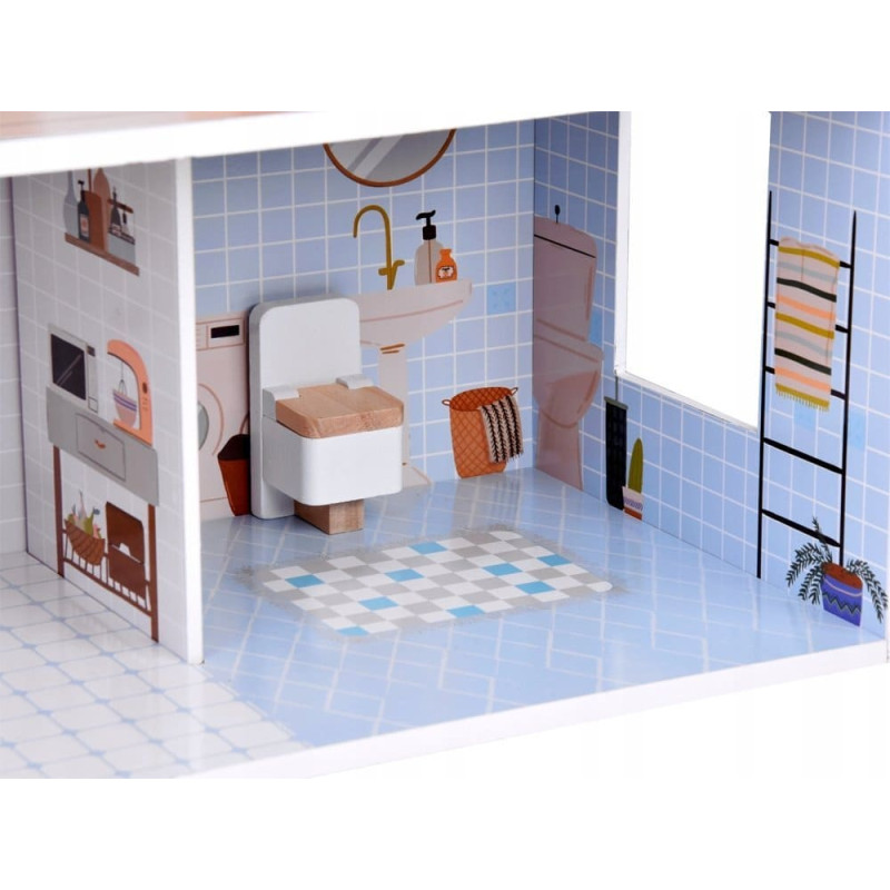 Jokomisiada Uroczy domek z meblami Stylowa Drewniana Willa dla Lalek ZA5368