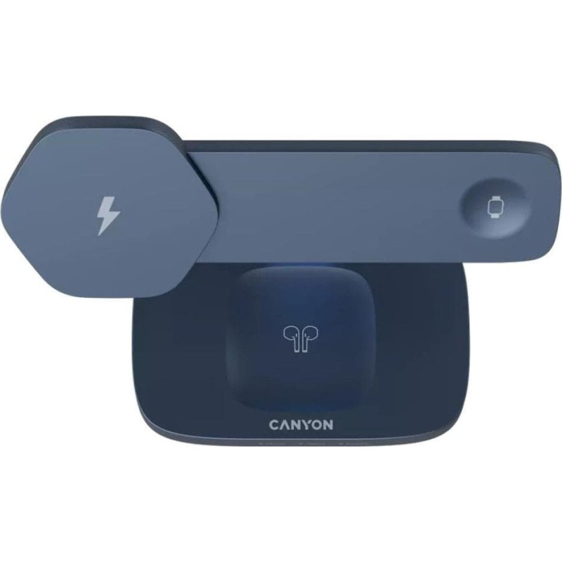 Canyon Wireless Charging Station Hexagon 310 3in1 DarkGrey/Blue