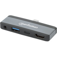 Manhattan 190404 stacja dokująca Przewodowa USB 3.2 Gen 2 (3.1 Gen 2) Type-C Szary