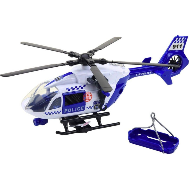 Leantoys Helikopter Policyjny Hak Nosze Światła Dźwięki 1:12 EDUKAMP