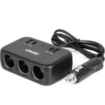 Amio Rozdzielacz gniazda zapalniczki z ładowarką 1x usb-a 1x usb-c qc4.0 12v 24v 120w 80cm amio-04365