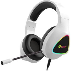 C-Tech Herní sluchátka Midas (GHS-17BK), RGB podsvícení, 3.5mm Jack, bílá
