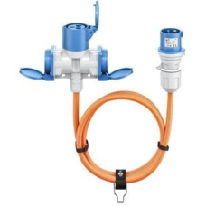 Goobay Kabel adaptera CEE, wtyczka CEE do 1x gniazda CEE i 2x gniazda styku ochronnego, 5 m - Długość kabla 5 m