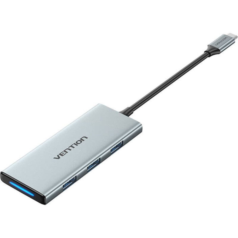 Vention TOPHB stacja dokująca Przewodowa USB 3.2 Gen 1 (3.1 Gen 1) Type-C Srebrny