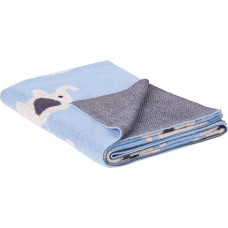 Beliani Koc HILKOT Bawełna 130 x 170 cm Niebieski Lumarko!