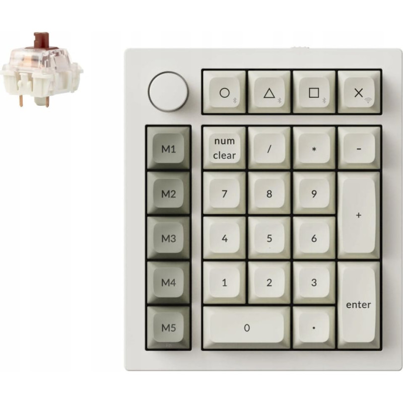 Keychron Q0 Max QMK Custom Number Pad Fully Assembled Knob / Shell White / Gateron Jupiter Brown
