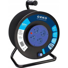 Orno Przedłużacz bębnowy, 4 gniazda 2P+Z, kabel PVC H05VV-F 3x1.5mm2, 50m, termik, przesłony torów prądowych