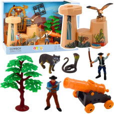 Leantoys Zestaw Kowbojski Figurki Dziki Zachód Kowboj Łódź Armata LEAN Toys