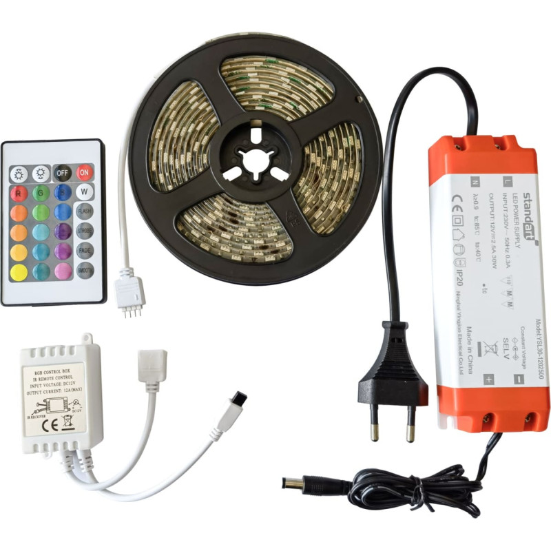 Standart LED STRIP KIT 9.6W/M 3M RGB IP65 12V