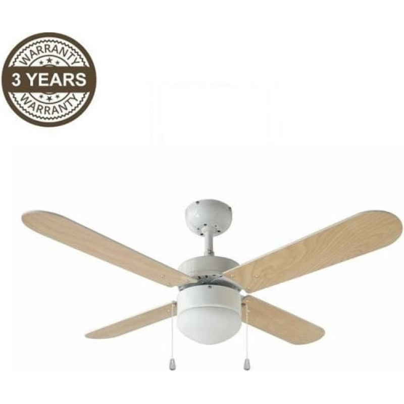 Domoletti CEILING LAMP/FAN NAPO E14 WHITE/WOOD