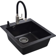 Aquasanita SINK SIMPLEXSQS100+MIXER+DISP BLACK
