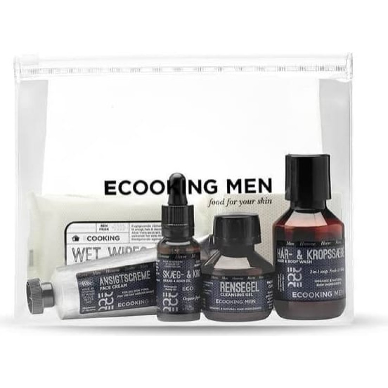 Nuxe Men Starter Set Ecooking: Skincare Men, Cleansing, Body Wash, For Hair & Body, 100 ml + Skincare Men, Deep Cleansing, Cleansing Gel, For Face & Body, 50 ml + Skincare Men, Beard Oil, Condition & Nourish, 20 ml + Skincare Men, Moisturizing, Day, Cream
