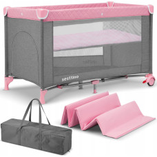 Ecotoys ŁÓŻECZKO TURYSTYCZNE SESTTINO LIA PLUS PINK Z PODWIESZANĄ PODŁOGĄ